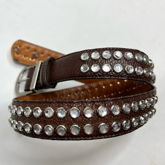 B-Low the Belt Accessories - B-Low the Belt Rhinestone Leather Belt size 26 $175